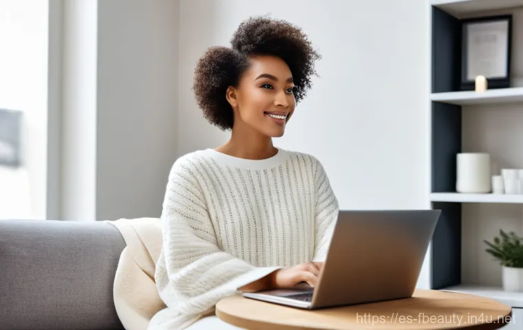 디지털 뷰티 교육 - **Prompt 1: Global Online Beauty Learning Experience**
    A young adult woman, of diverse ethnicity...