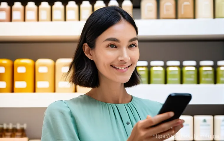 디지털 뷰티 교육 - **Prompt 2: Augmented Reality Beauty Diagnostics and Learning**
    A focused individual, a woman in...