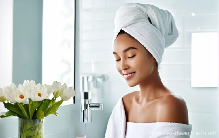 디지털 피부 건강 관리 - **Prompt 1: AI-Powered Skin Analysis at Home**
    "A confident woman in her early 30s, with clear a...